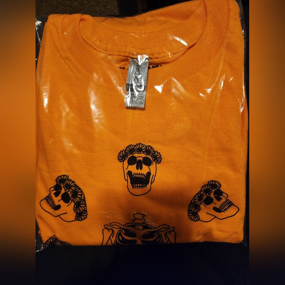 Kraftymary Skull T-Shirt- Orange- XXL